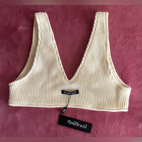 Ricki Brazil Bralette Crochet woman’s size M White stretch - Picture 2 of 5